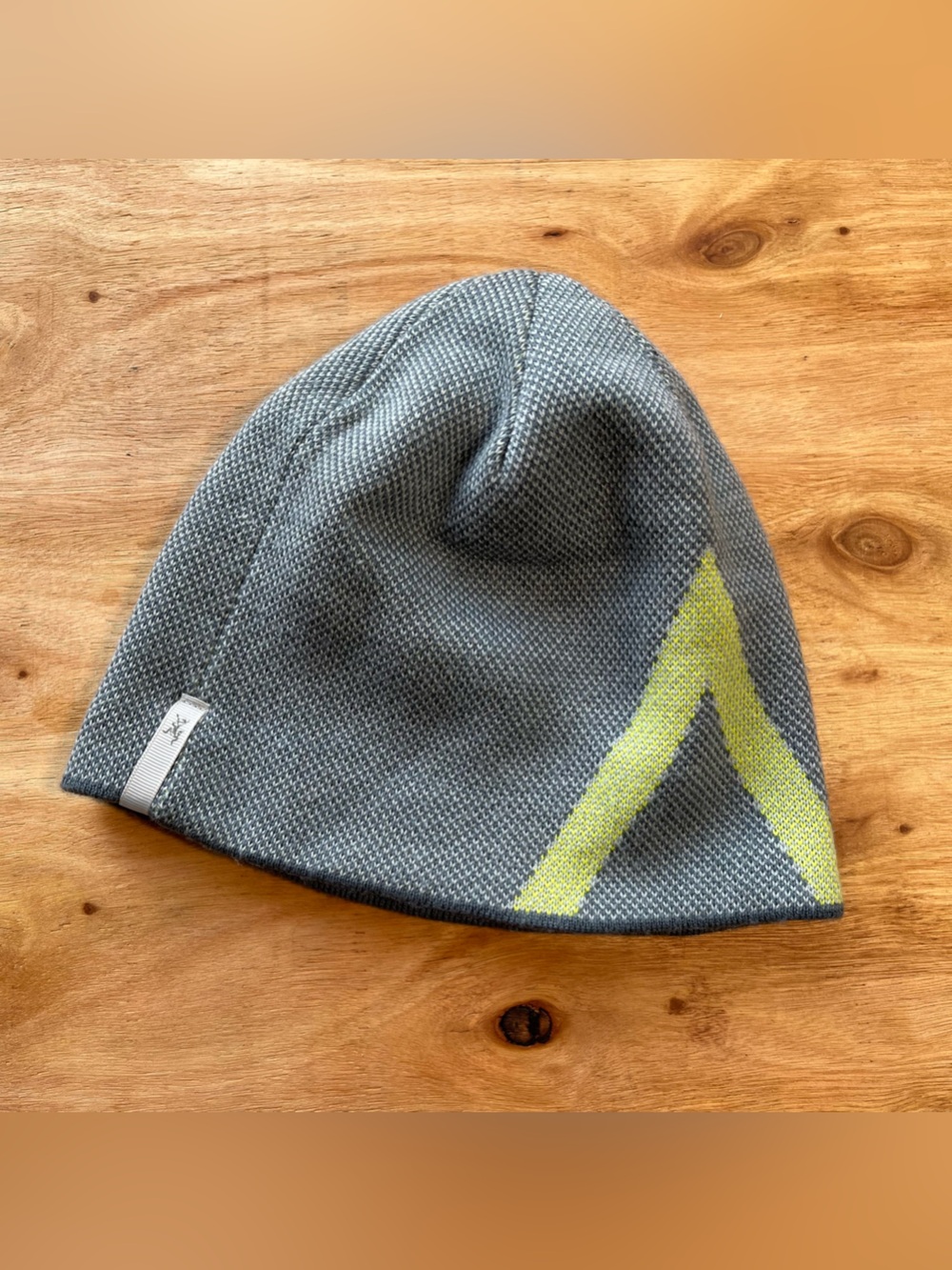 Arc'teryx Blue Beanie with Green Chevron Accent